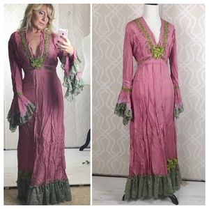 OOAK Handmade Woodland Silk Maiden Dress